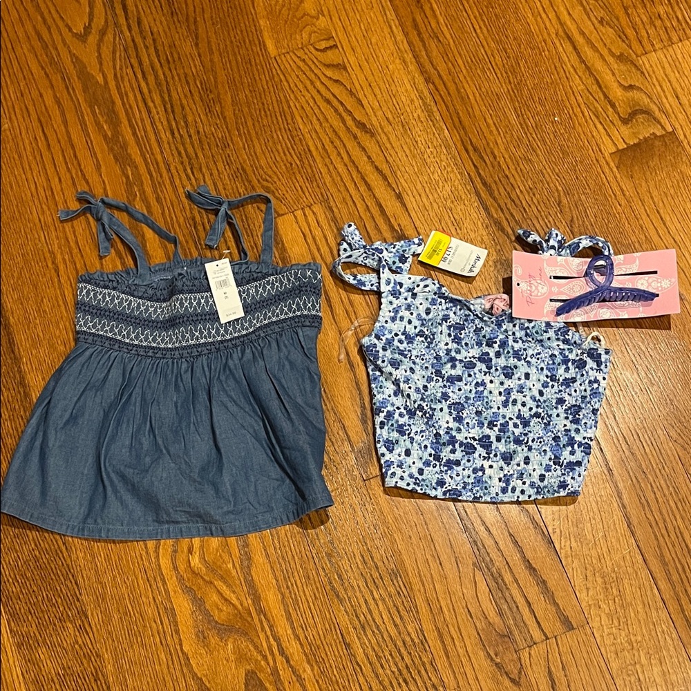 Gap denim tank top size 8 & Floral Paisley Lane size 8